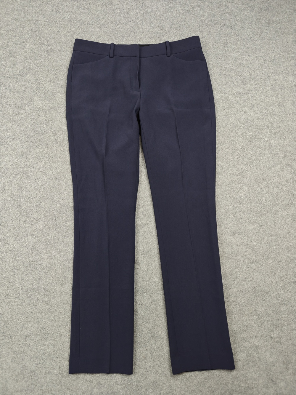 Theory Pants Womens 4 Blue Dress Pants Slim Straight Crepe Pockets 30x28